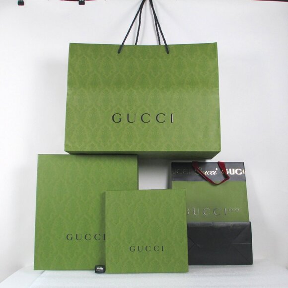 5 PC GUCCI GIFT BOX & BAG BUNDLE - Picture 1 of 16